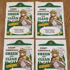 4--Vintage Smokey The Bear Plastic Litter Bag